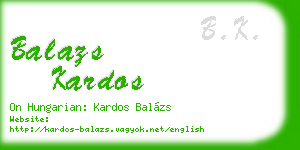balazs kardos business card