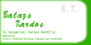 balazs kardos business card